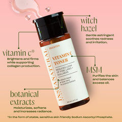 InstaNatural Tonico Vitamina C se aplica con algodón para una sensación fresca