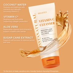 InstaNatural Vitamin C Cleanser: aplicación diaria para piel fresca y tono más uniforme.