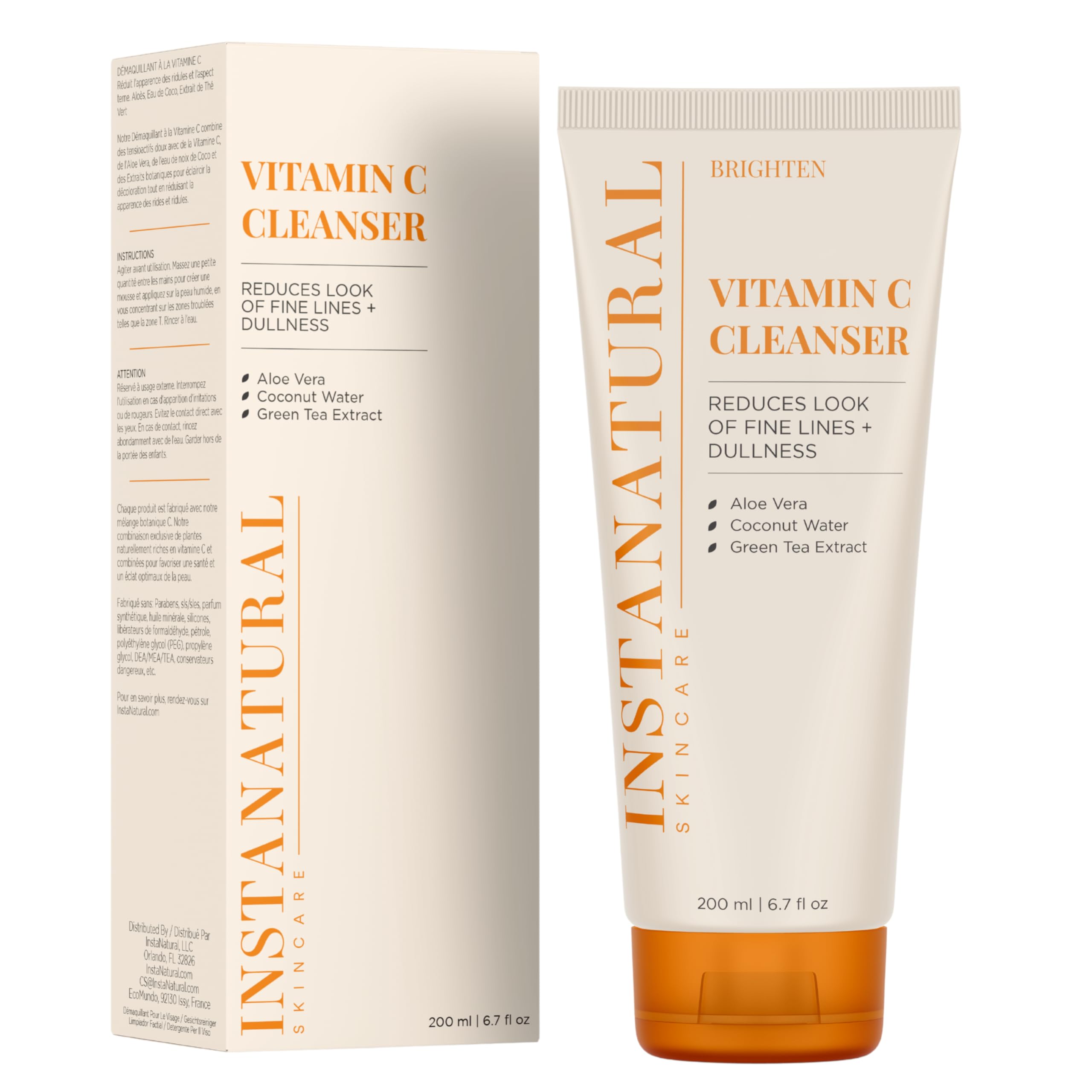 InstaNatural Vitamin C Cleanser: espuma suave para limpieza delicada de piel sensible.