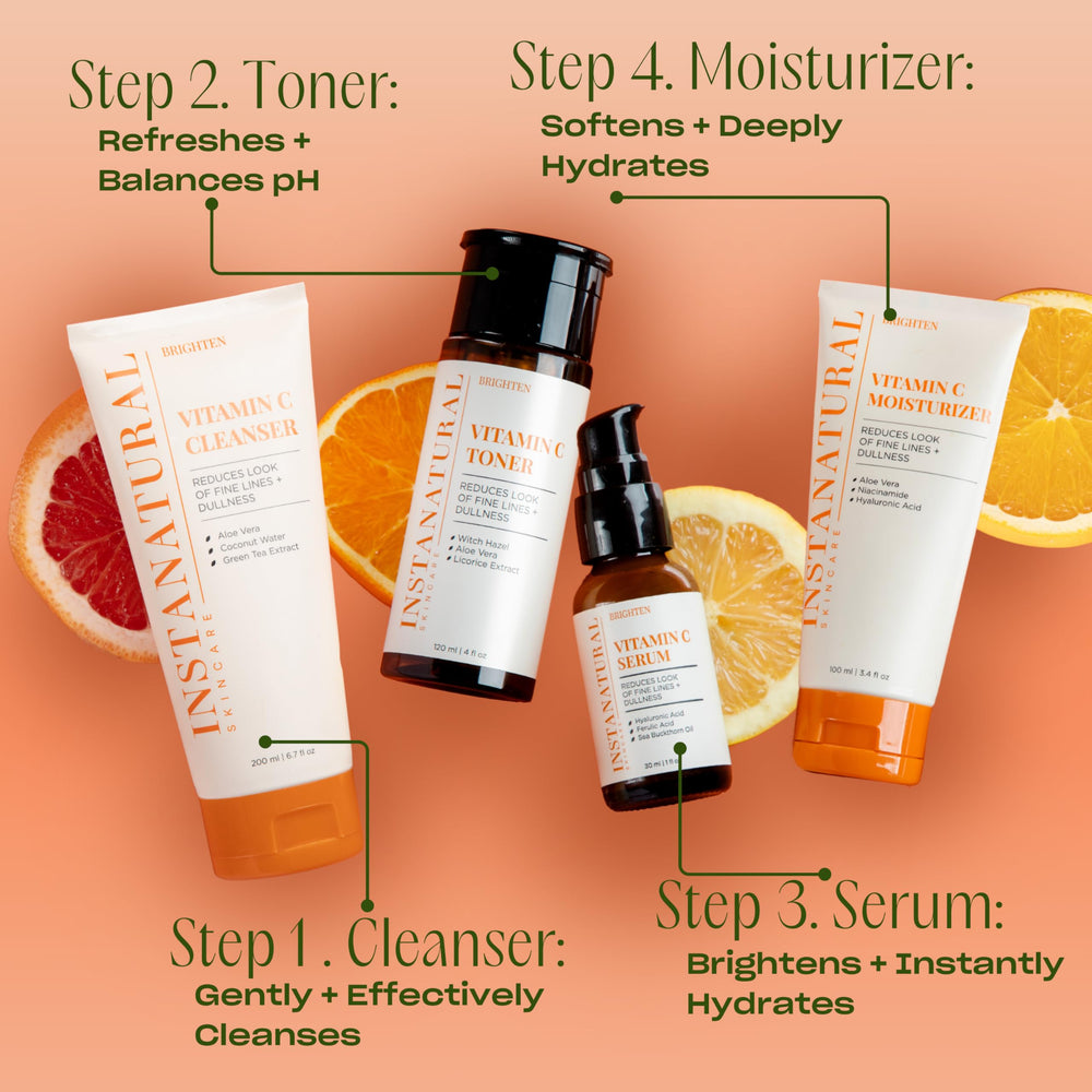 Botanical extracts in InstaNatural Vitamin C moisturizer for skin nourishment.