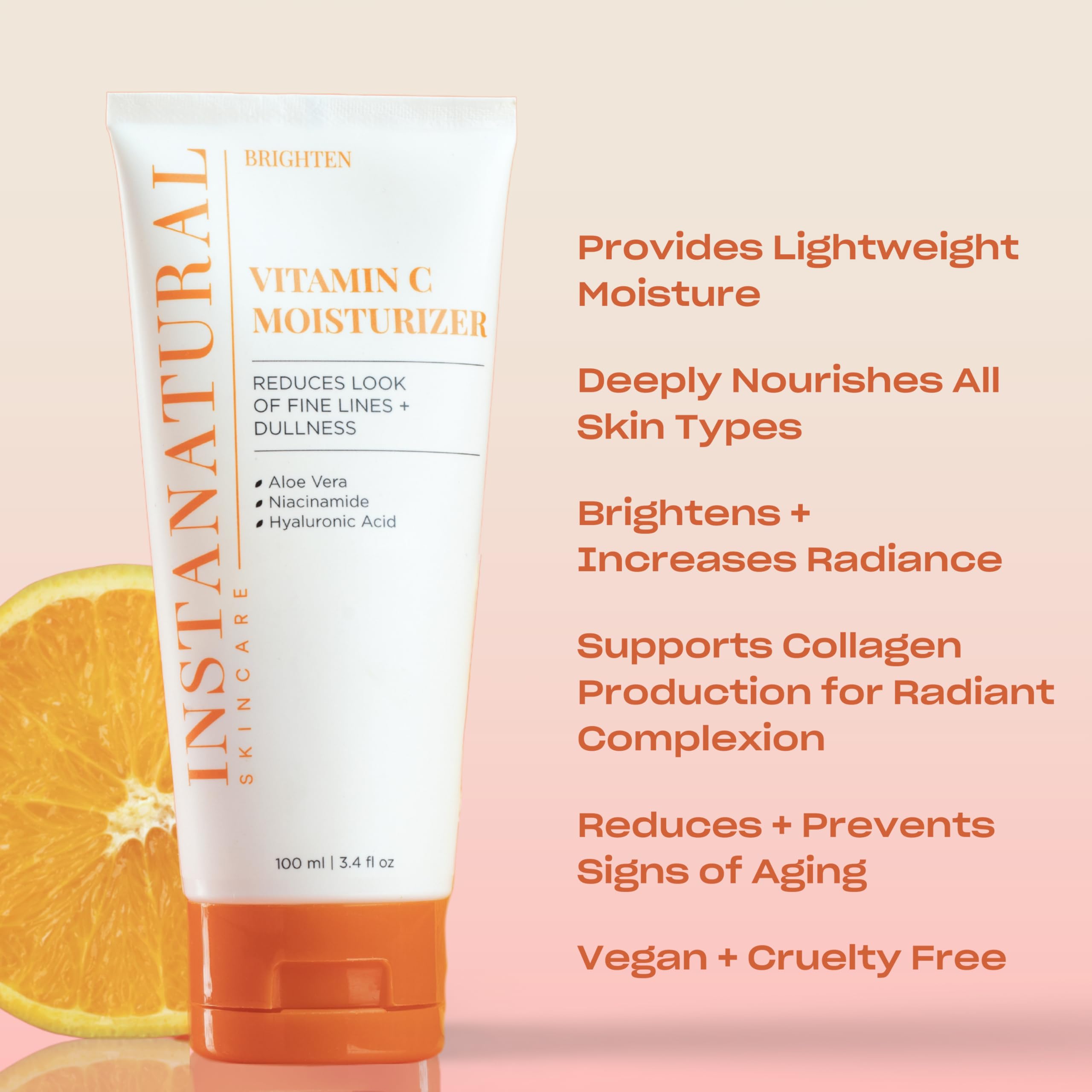 Pump-dispense action of InstaNatural Vitamin C moisturizer for easy daily use.
