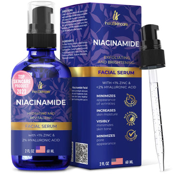 InstaSkincare Niacinamida Serum caja y etiqueta, hecho en Estados Unidos.