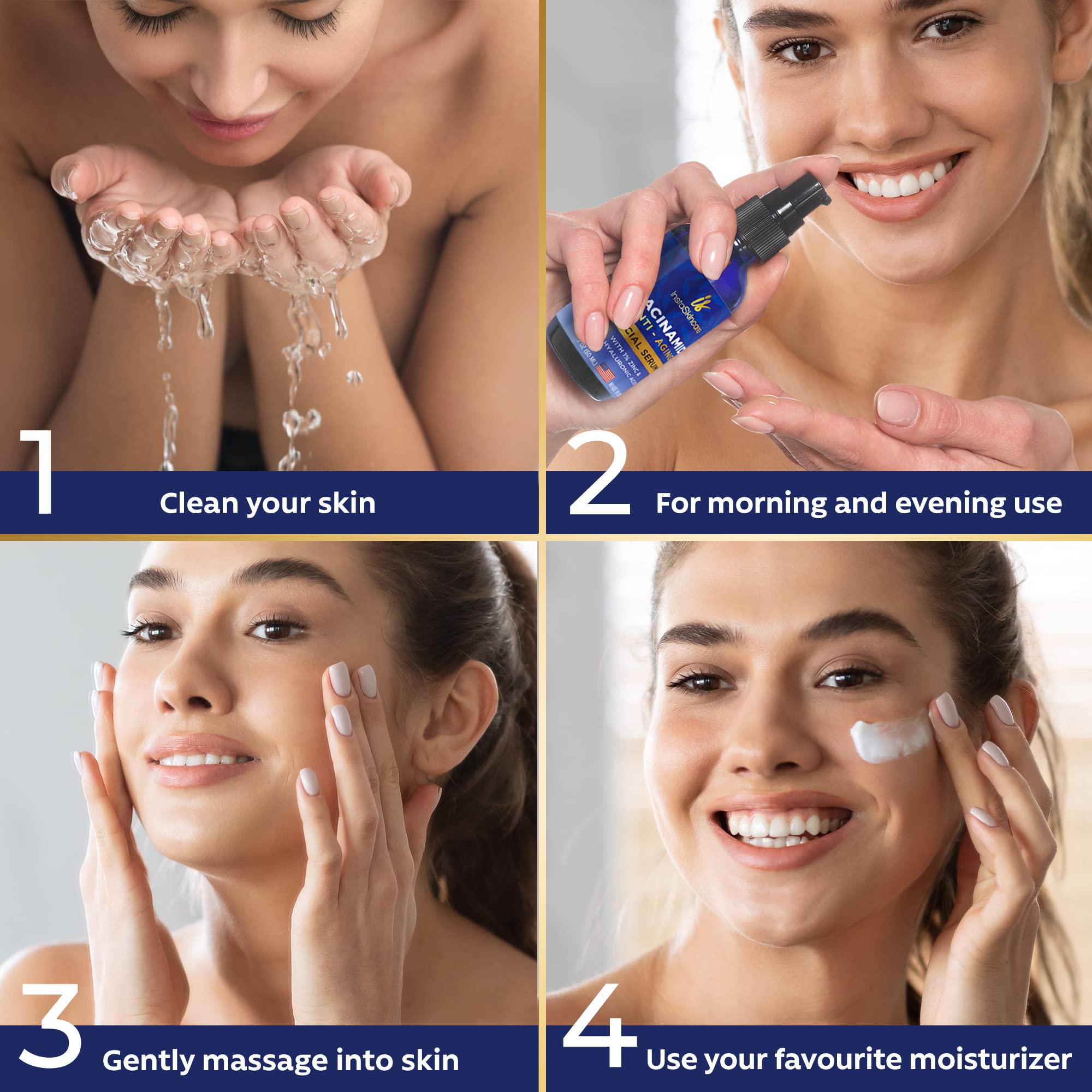 InstaSkincare Niacinamida Serum con Niacinamida, Zinc y Ácido hialurónico para hidratación.