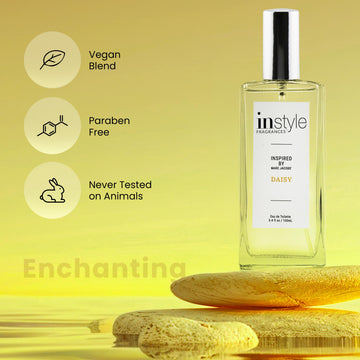 InStyle Fragrances Daisy-inspired bottle cap close-up