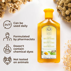 Intea Chamomile Shampoo, realce mechas: iluminación rubia natural.