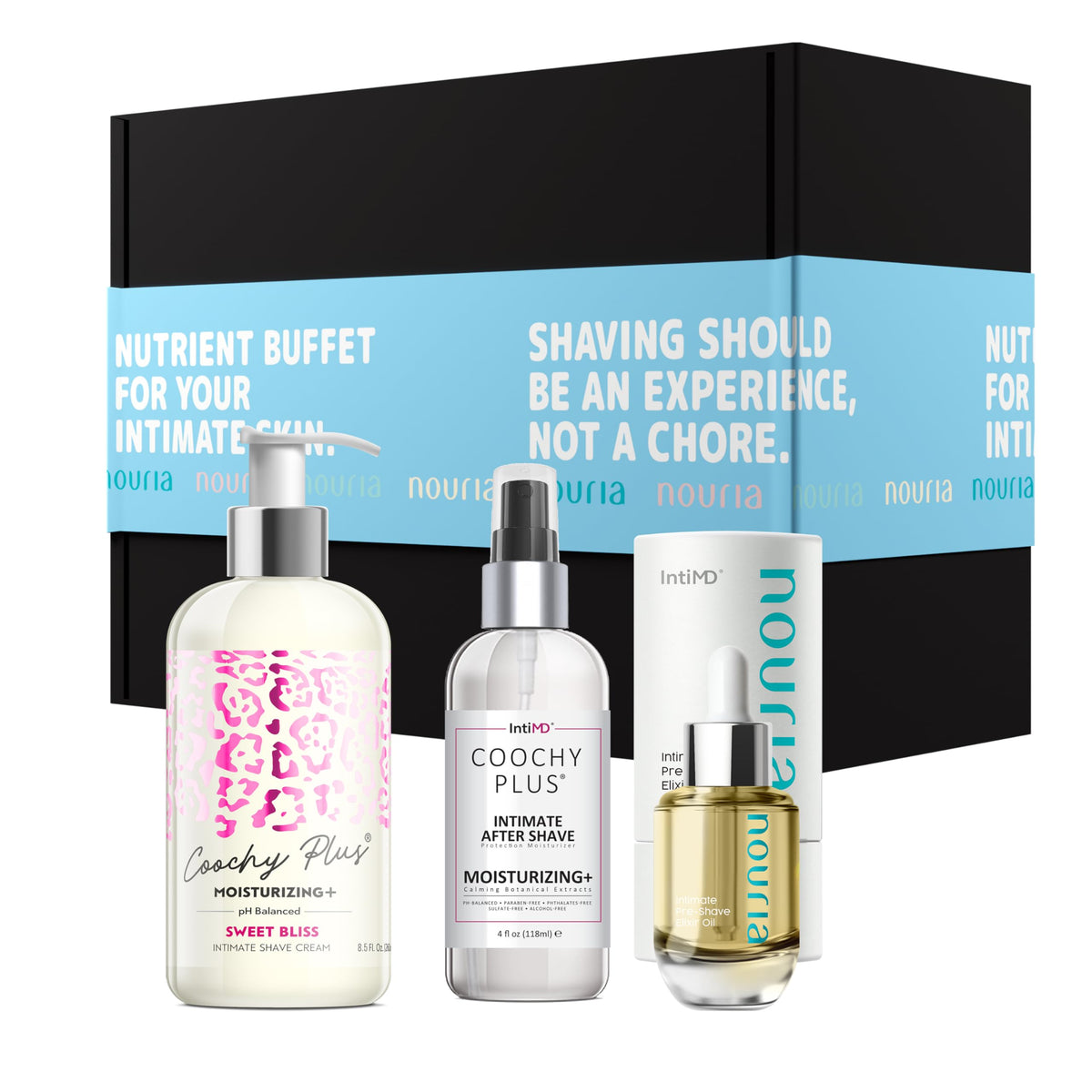 IntiMD Nouria HydroLock oil bottle applying for deep hydration and moisture retention.