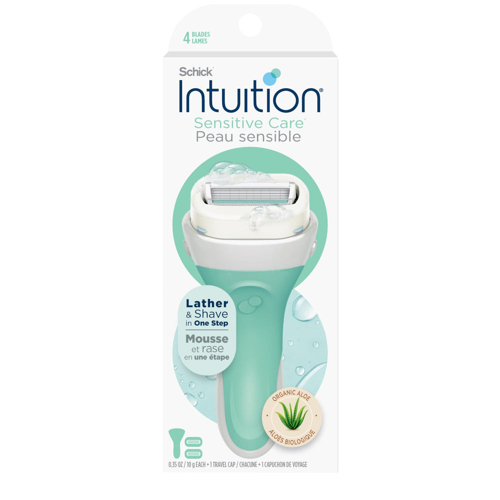 INTUITION maquinilla para piel sensible, afeitado suave sin gel
