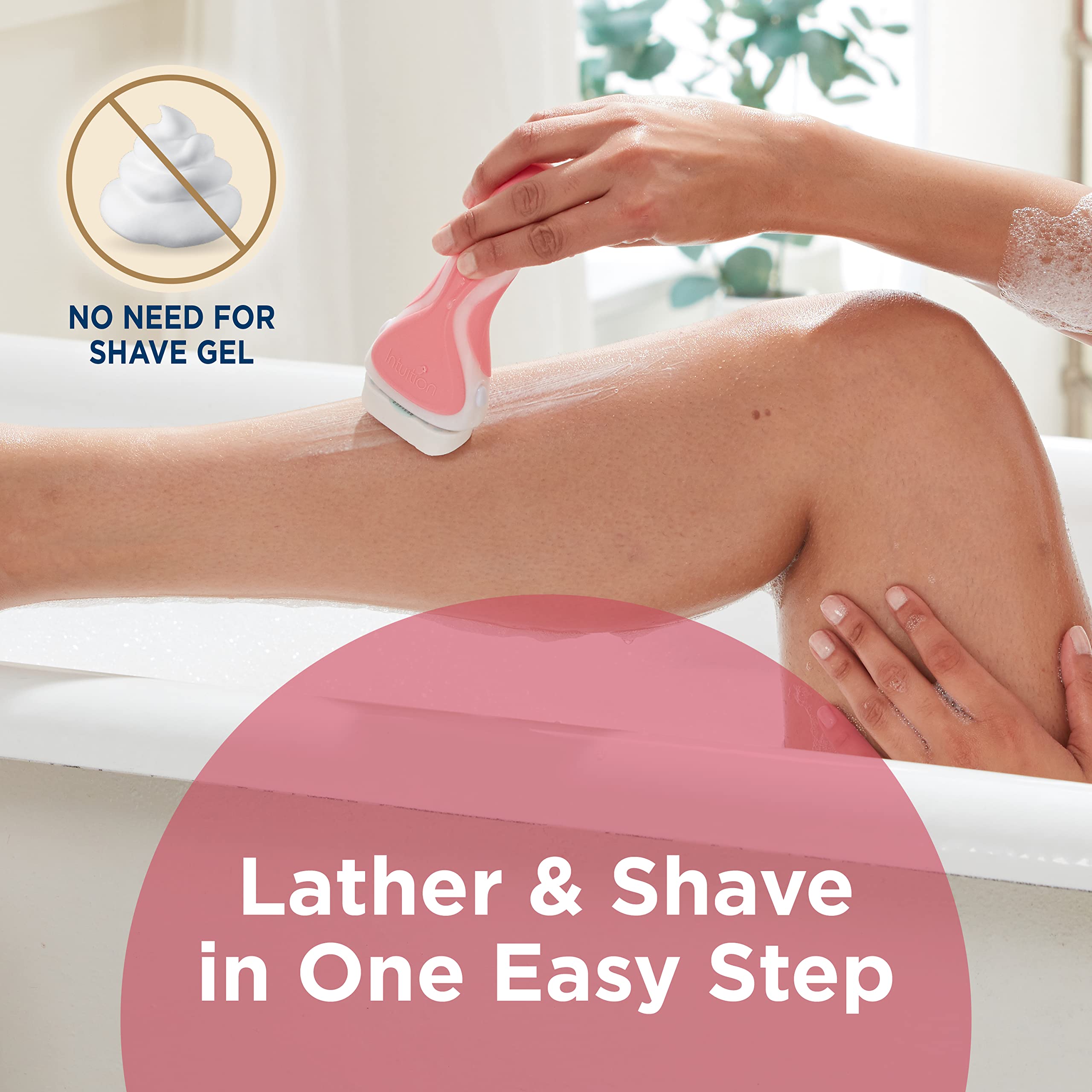 INTUITION razor head pivoting close-up shows contour-hugging design.
