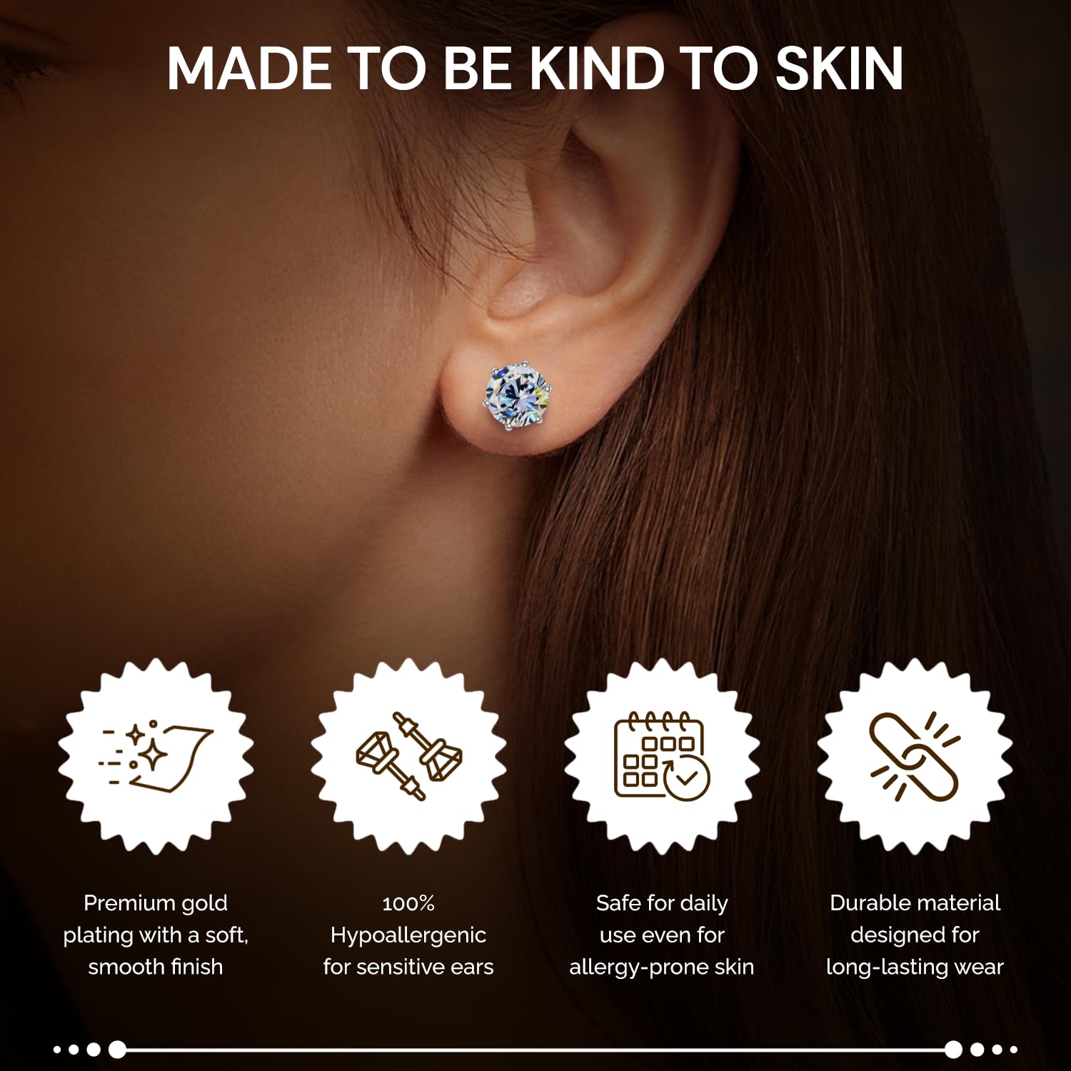Tapas de arete Inverness doradas, compatibles con pendientes Inverness.
