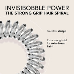 invisibobble Power Traceless espiral cristal claro, soporte para cabello grueso en uso diario