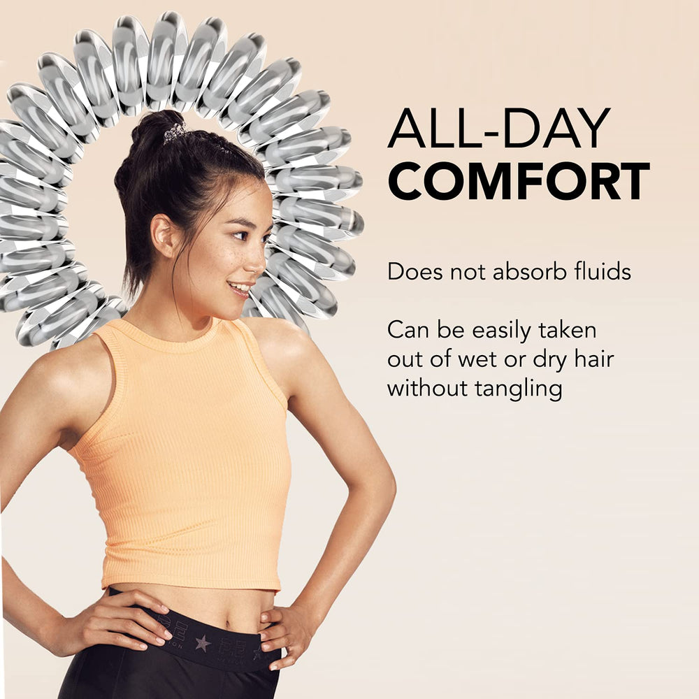 invisibobble Power Traceless espiral cristal claro, diseño que evita nudos durante actividades