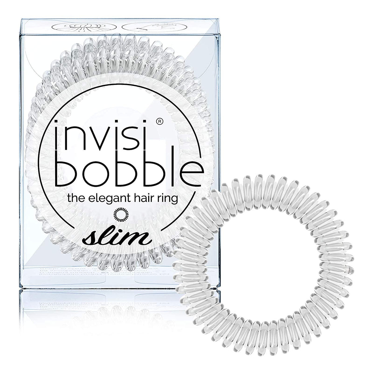 invisibobble SLIM espiral cristal claro para recogidos sin marcas y agarre suave
