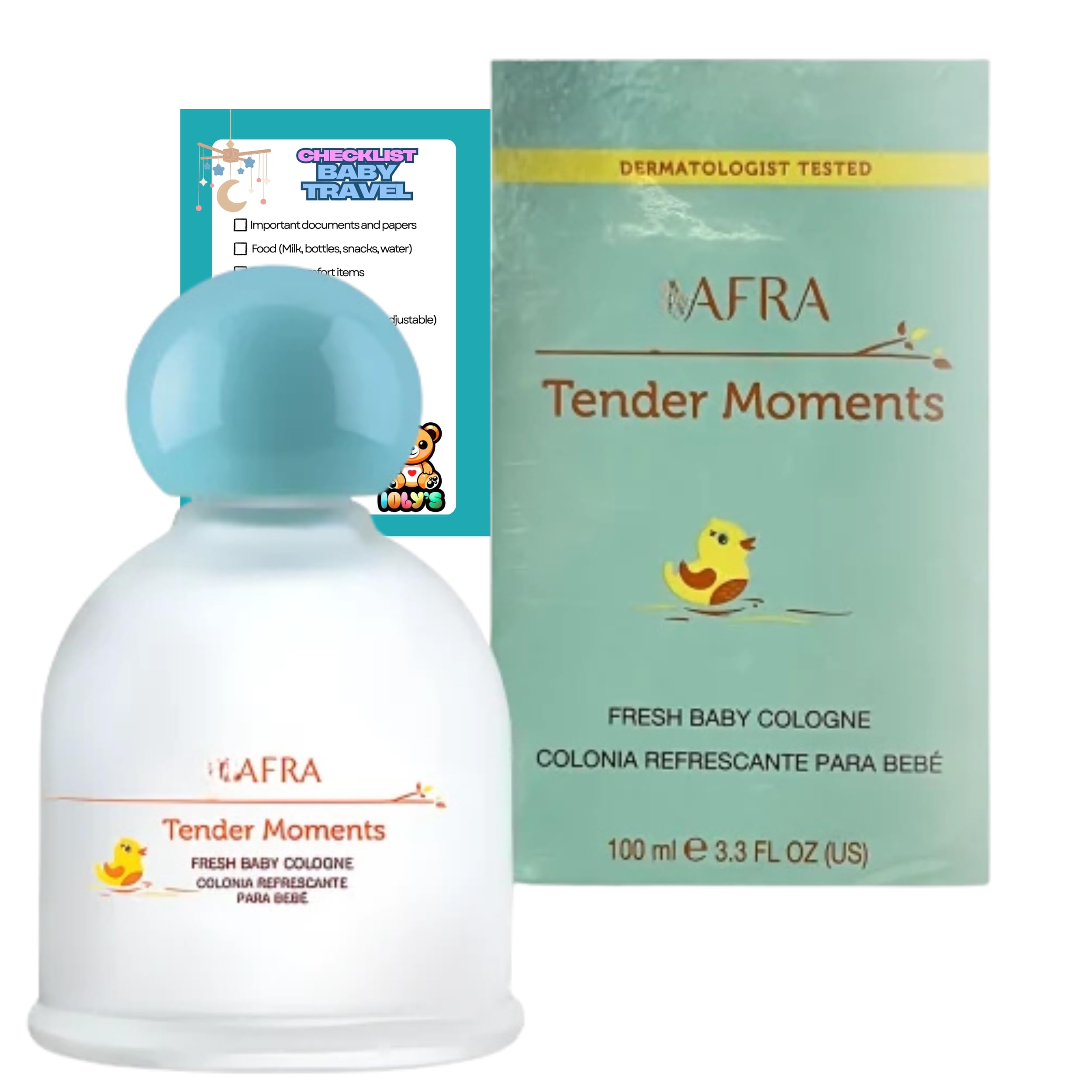Ioly's Tender Moments Colonia para bebé en botella, aroma suave para uso diario