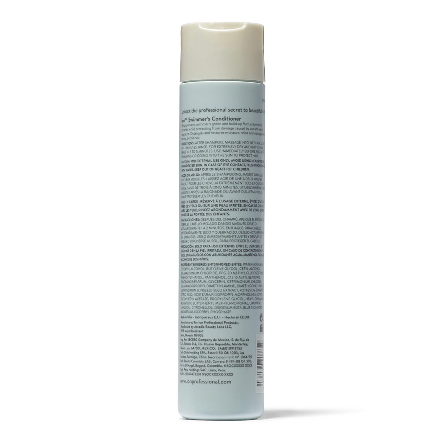 ion Acondicionador de Agua Dura, cabello más suave y brillante al usar después del lavado.