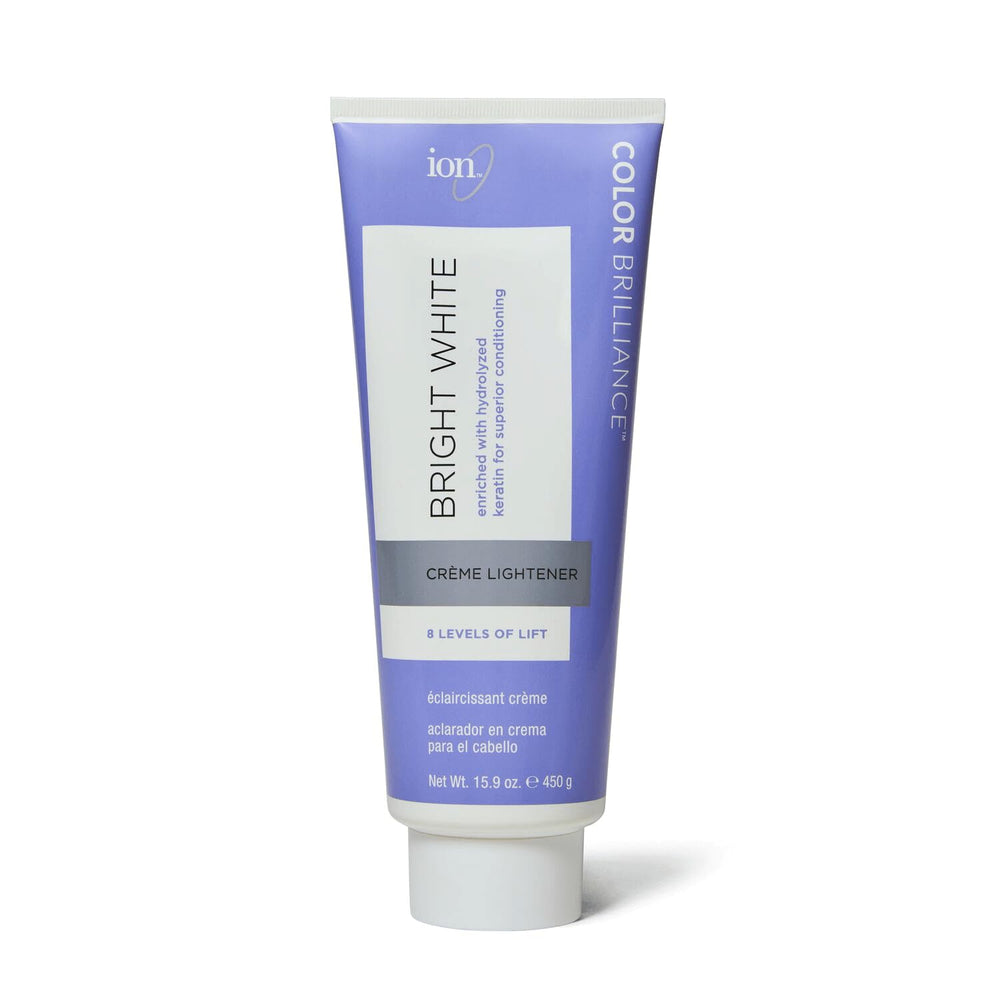 Ion Bright White Crème éclaircissante en flacon, résultat contrôlé et lumineux.