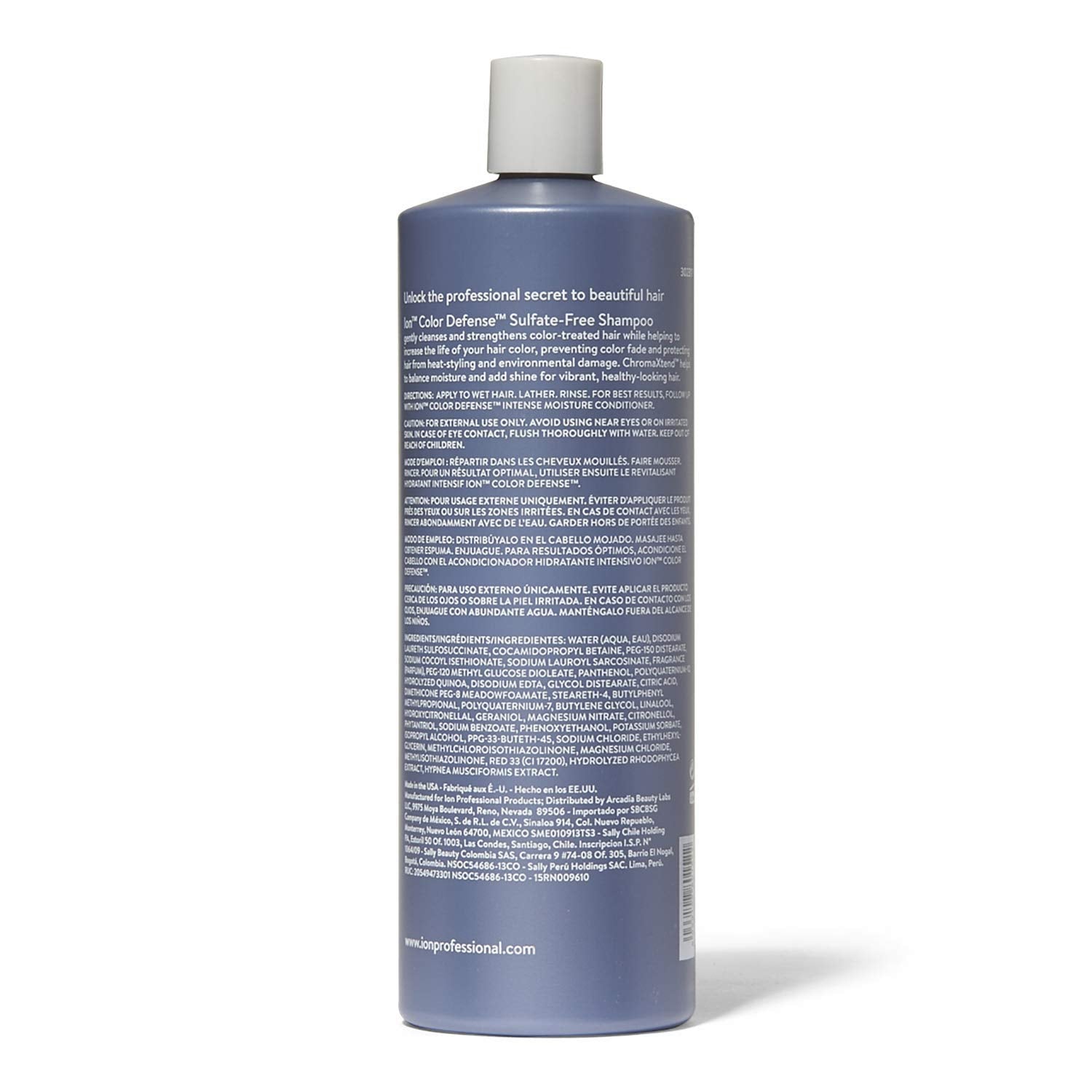 Ion Color Defense champú, cabello teñido con protección y brillo duradero.