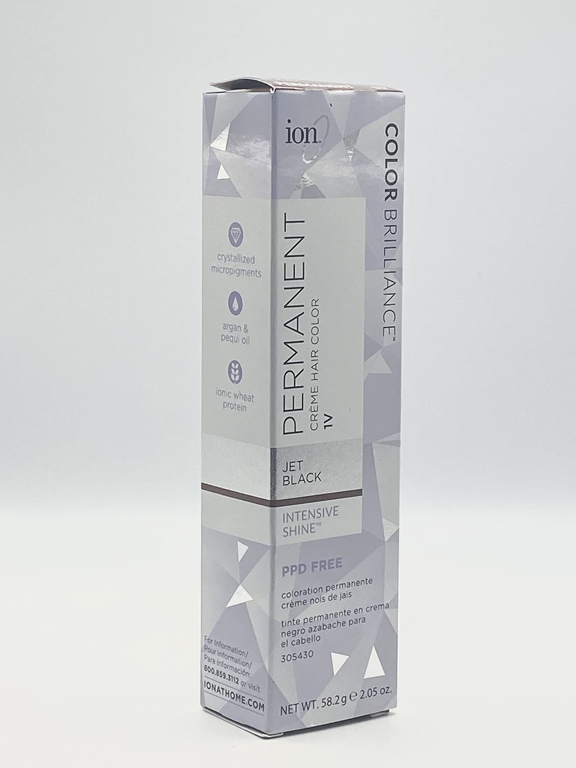 Ion Coloración Permanente en Crema 1V Negro Azabache para cobertura total de canas duradera