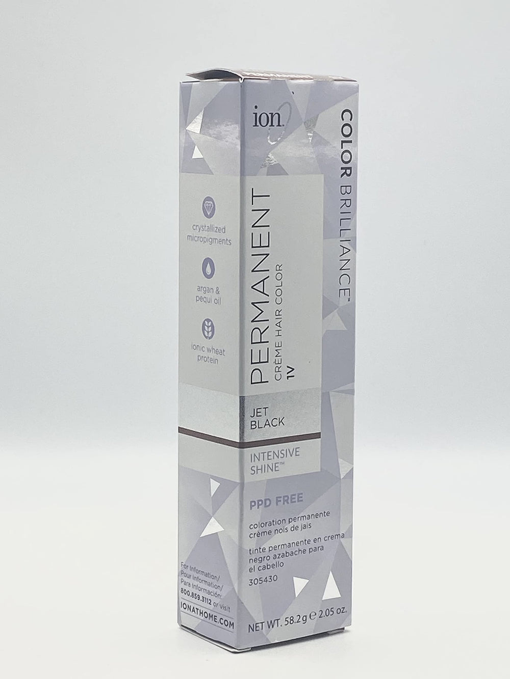 Ion Coloración Permanente en Crema 1V Negro Azabache para cobertura total de canas duradera