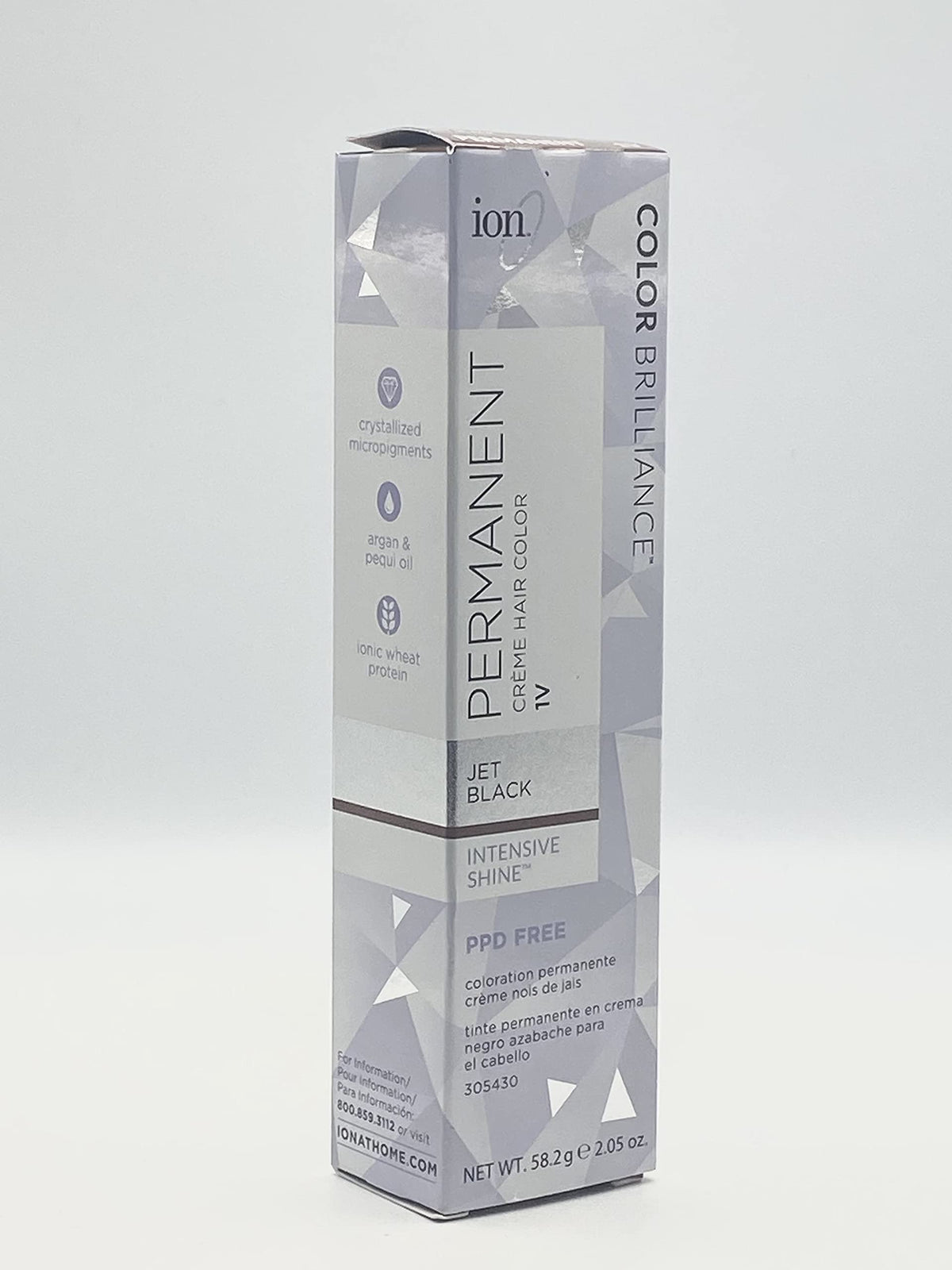 Ion Coloración Permanente en Crema 1V Negro Azabache para cobertura total de canas duradera