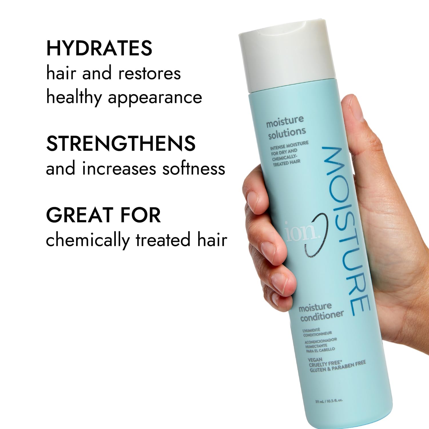 Ion Condicionador cabello rizos con brillo y suavidad.