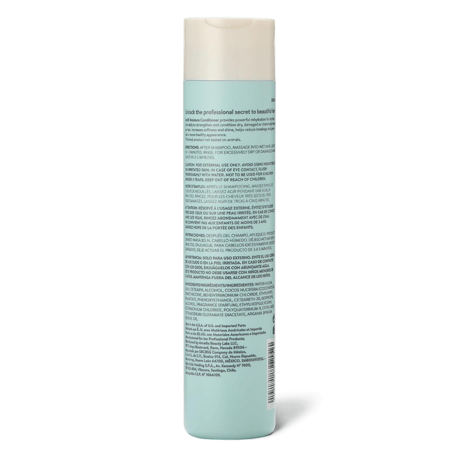 Ion Condicionador textura cremosa para cabello sedoso y manejable.