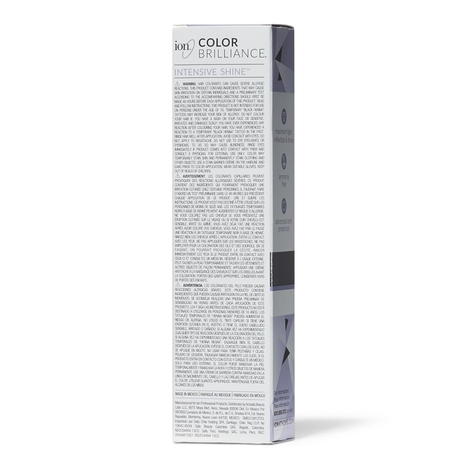 Ion Intensive Shine 00 Clear, aplicación fácil para cobertura de canas precisa.