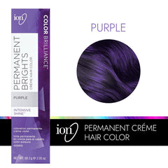 Muestra de color púrpura Ion para cabello.