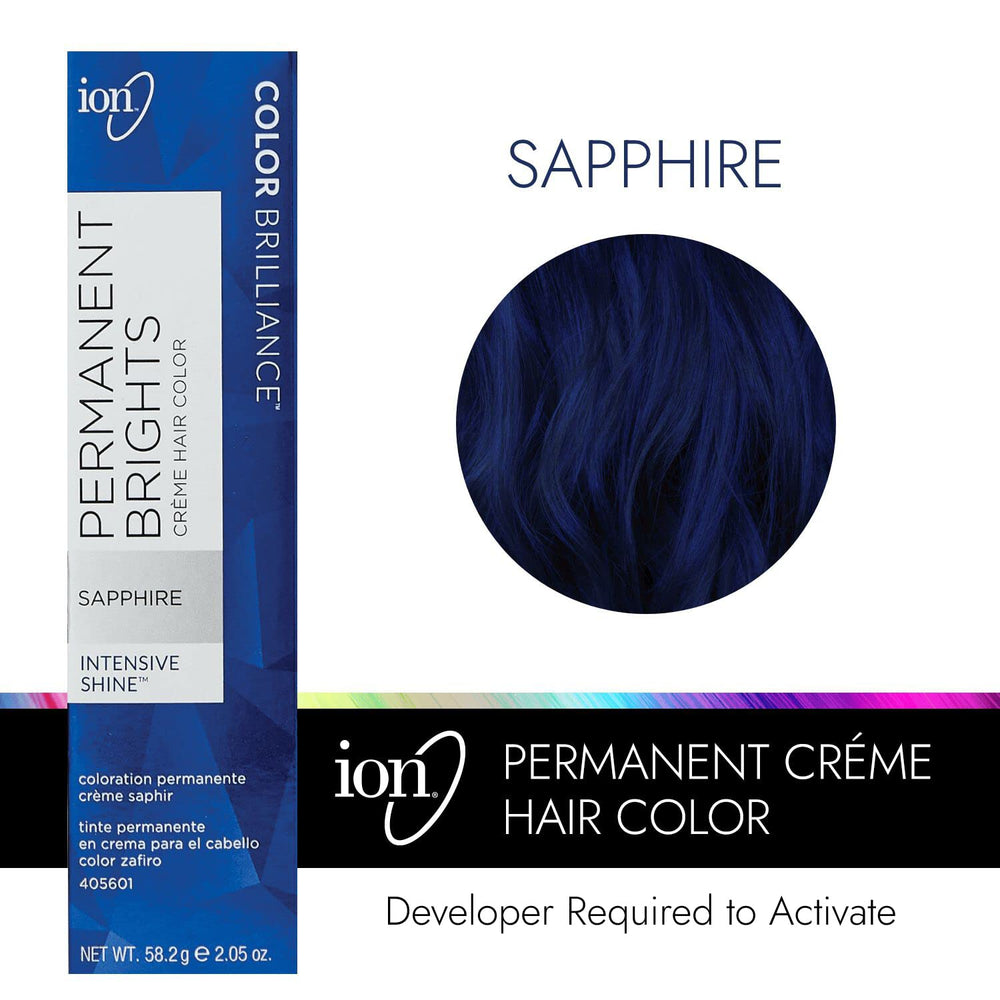 Ion Permanente Crema Color Sapphire aplicacion manual para cubrir canas.