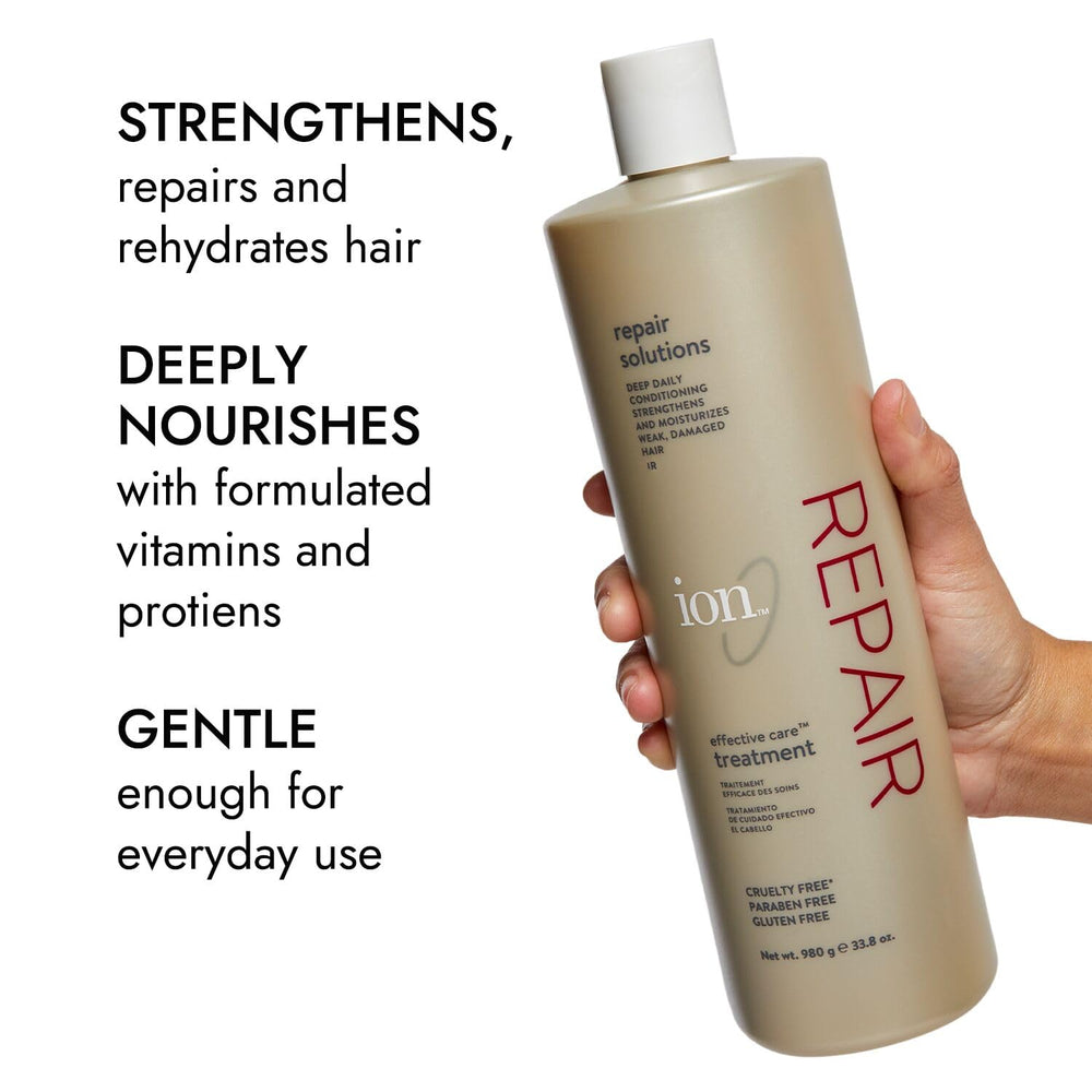 Ion Effective Care Treatment ayuda a reparar y rehidratar el cabello.