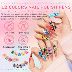IONSGAKO diseños de uñas con puntos y flores, ideas creativas para manicura.
