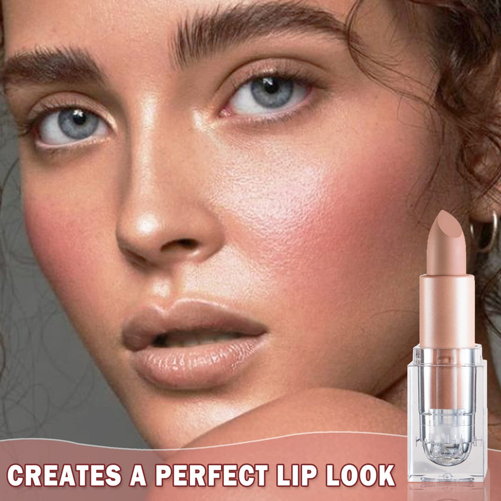 IONSGAKO Labial Beige Mate muestra color duradero y ligero.