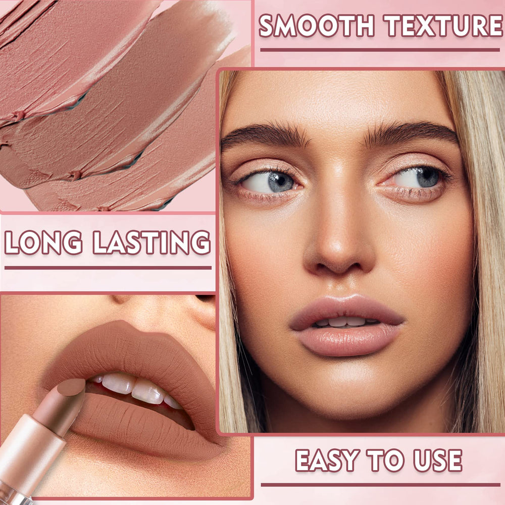 IONSGAKO Labial Beige Mate para uso diario, cómodo y resistente.