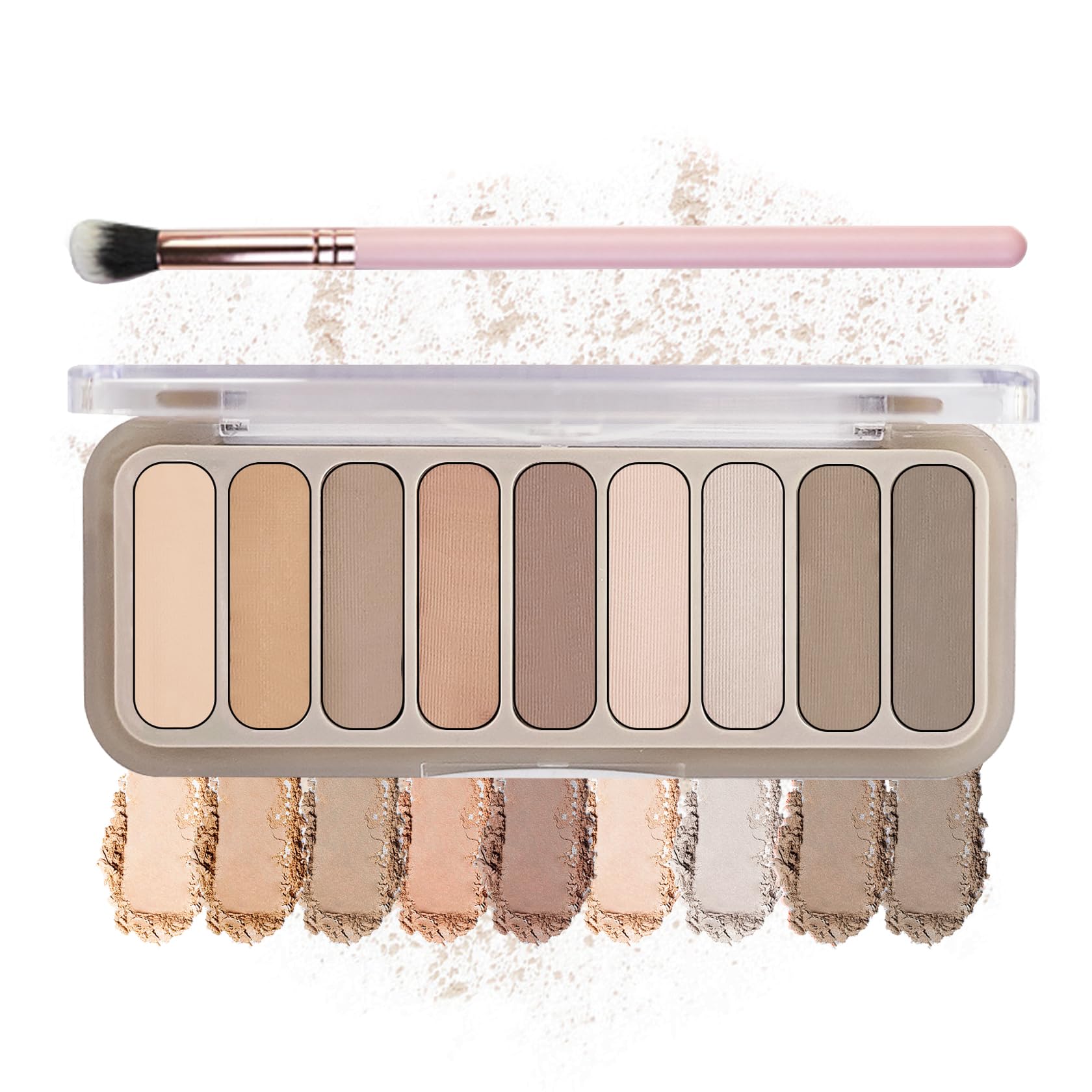 IONSGAKO paleta de sombras 9 colores, tonos neutros para looks diarios.