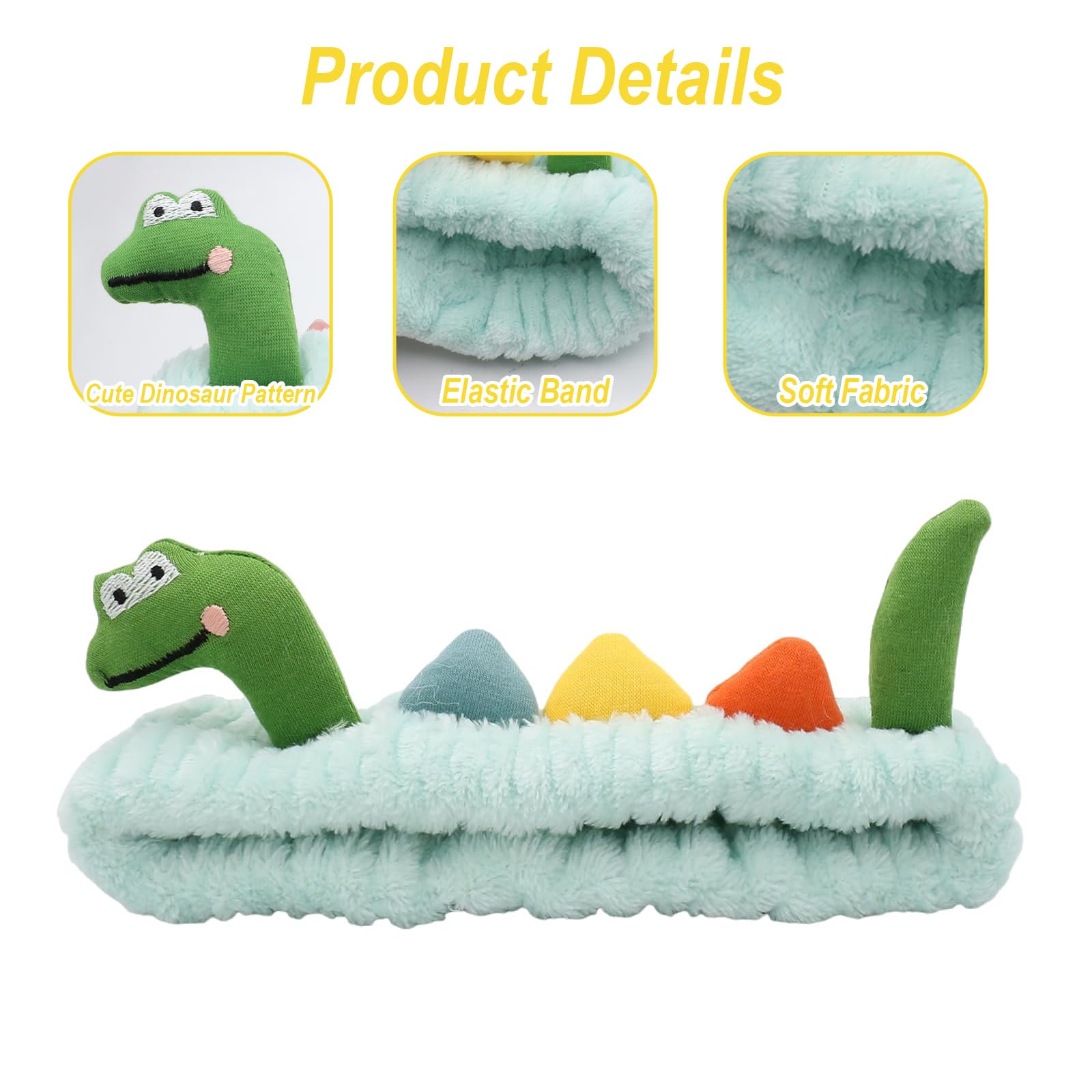 IQUQIXL diadema para cabello: dinosaurio estilizado añade diversión al cuidado