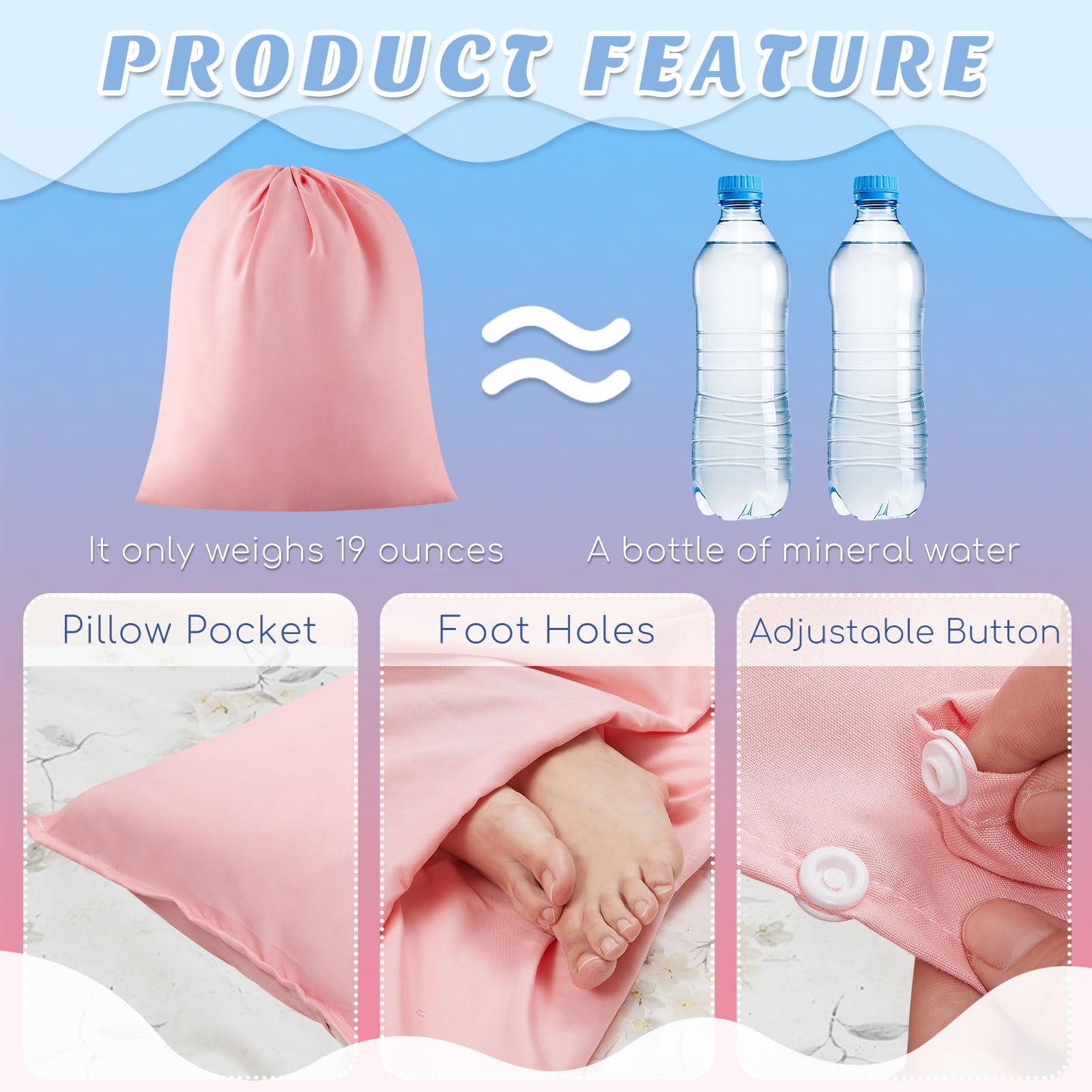 Irenare bolsa dormir autobronceadora rosa, funda de almohada para bronceado facial cómodo