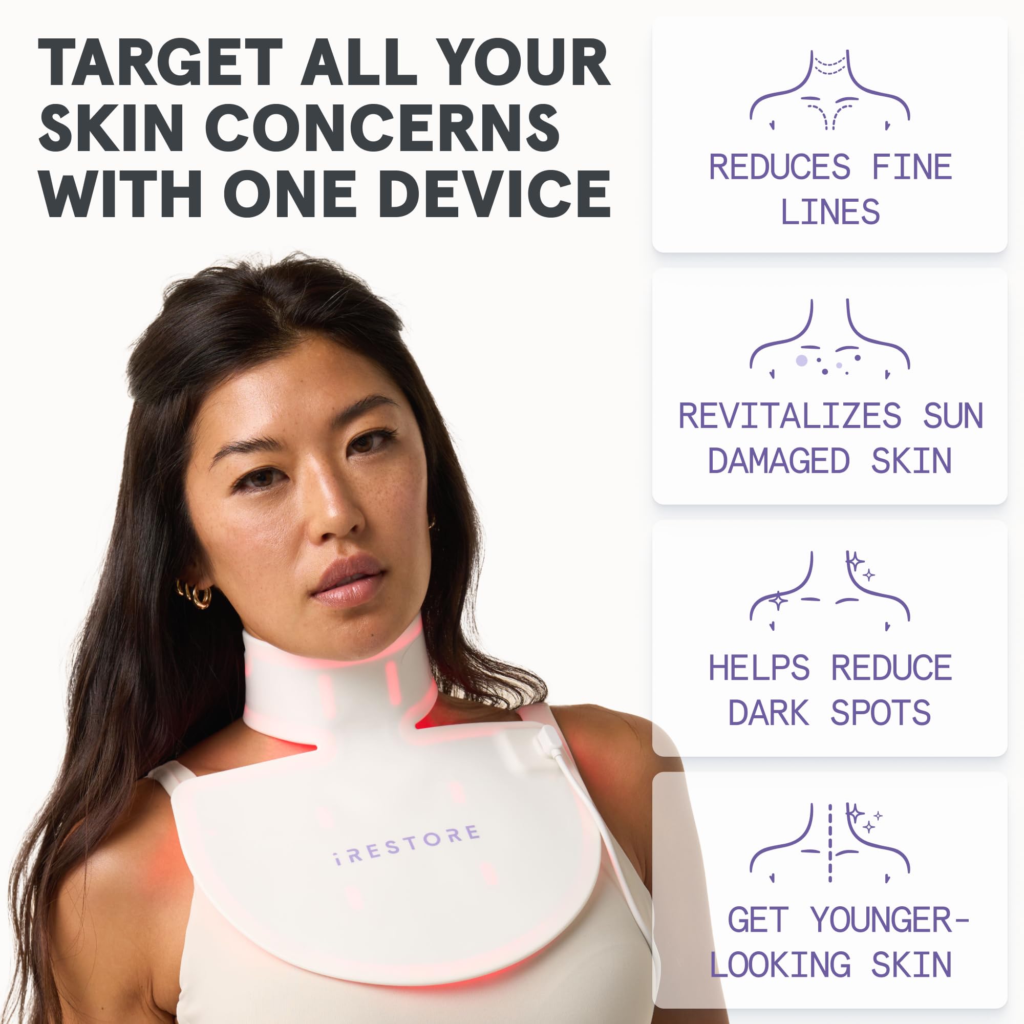iRestore Illumina: ajuste de correa flexible para mayor comodidad.