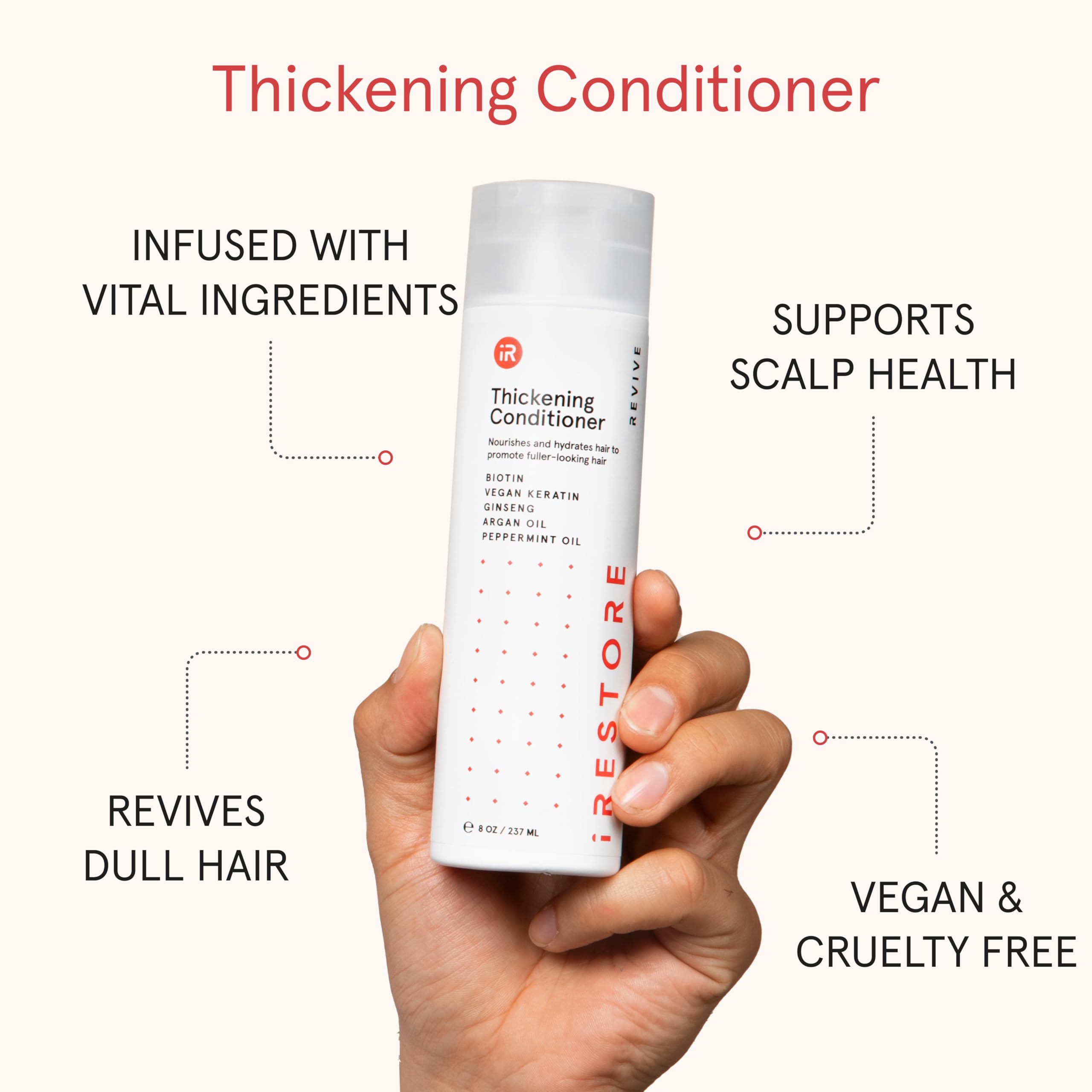 Volumen para cabello fino con acondicionador iRestore.