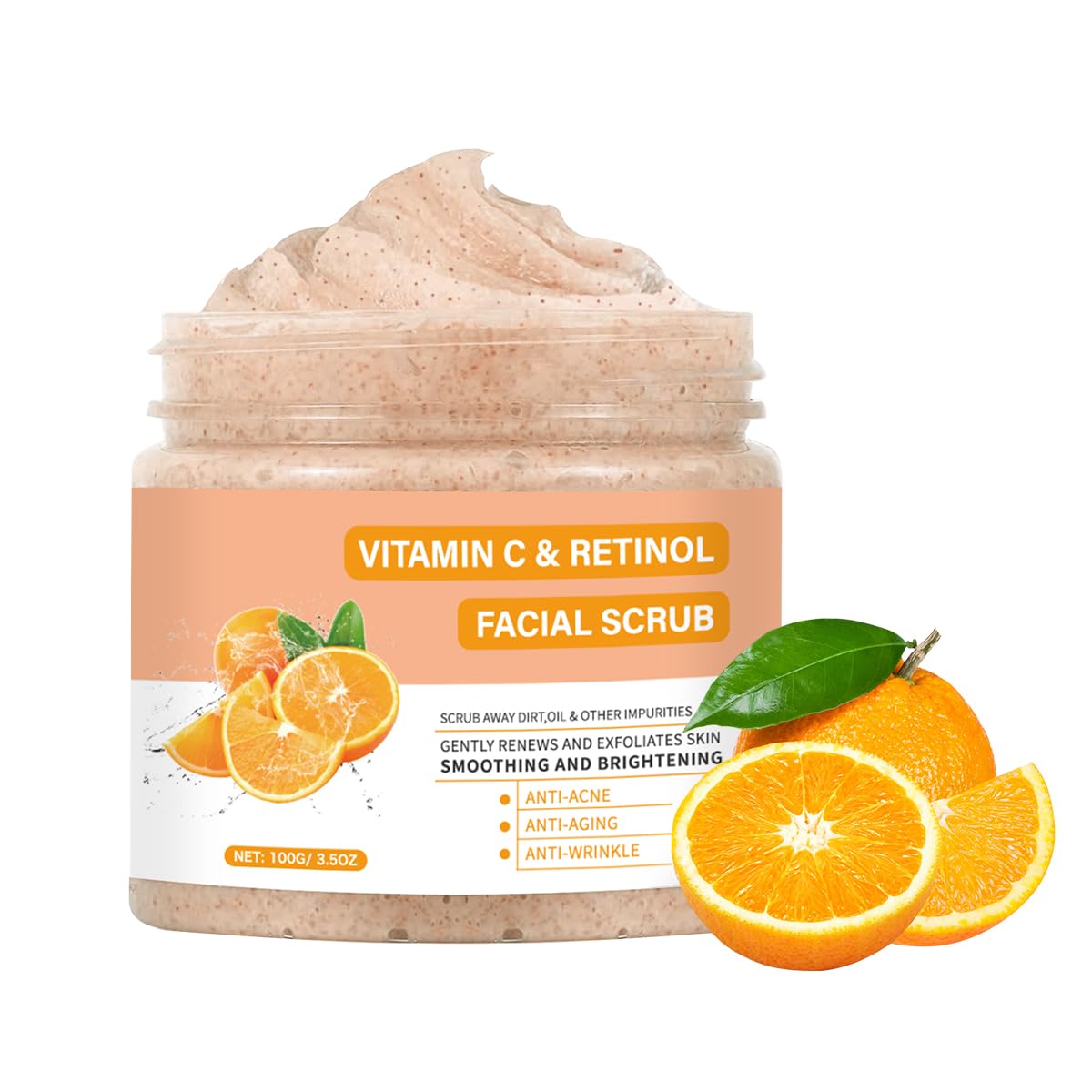 IREV exfoliante facial vitamina C en botella para uso diario.