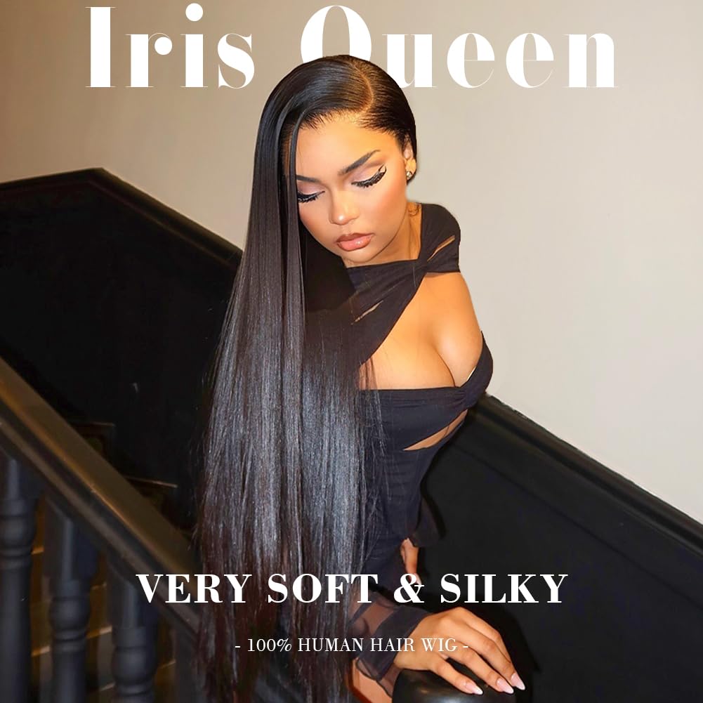 Frontal de encaje Iris Queen HD 13x4, encaje transparente para línea de cabello real