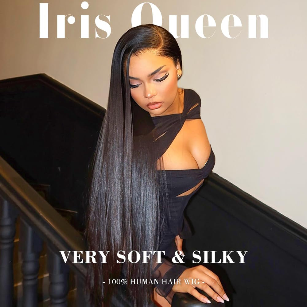 Frontal de encaje Iris Queen HD 13x4, encaje transparente para línea de cabello real