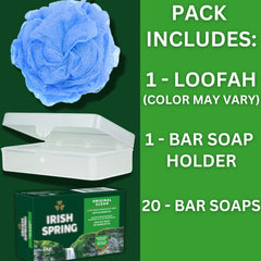 Barra de jabón Irish Spring Original de 4 oz con espuma suave.