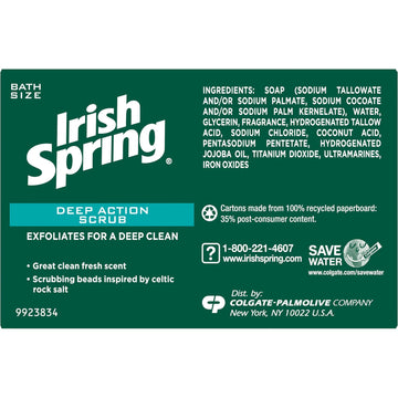 Irish Spring Deep Action textura exfoliante de la barra para piel suave.