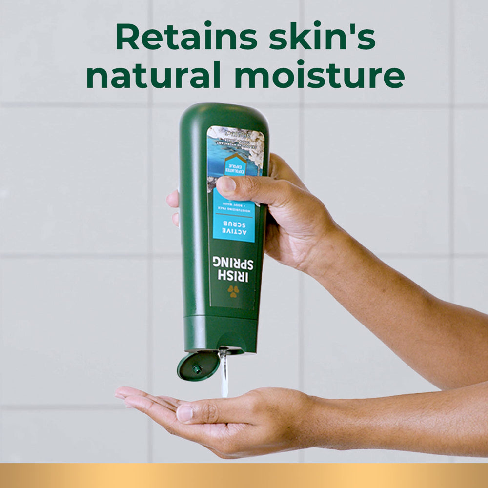 Hydratation naturelle conservée dans le gel douche pour hommes Irish Spring.