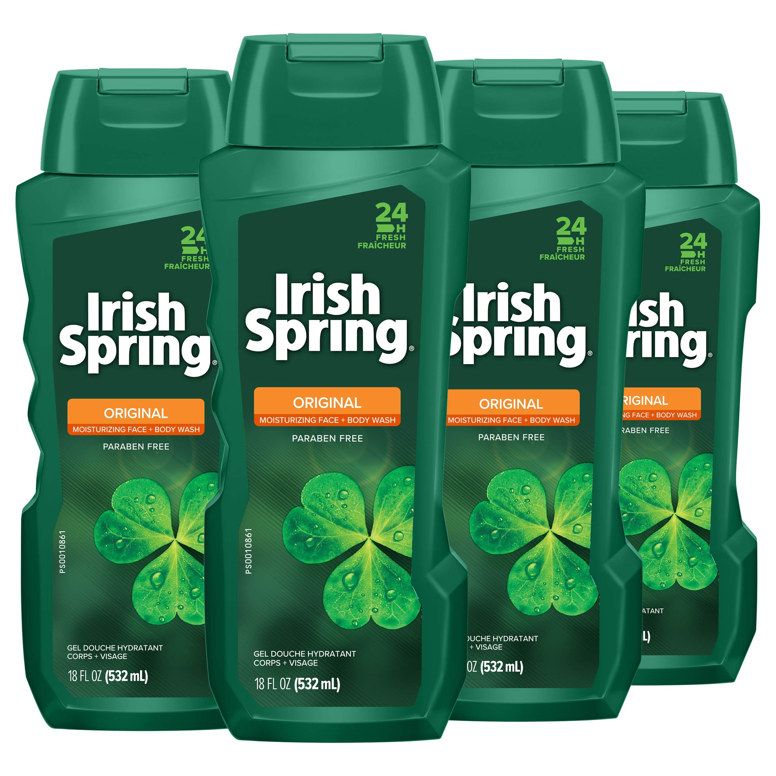 Irish Spring Original Gel Douche pour Homme, bouteille prête pour votre rituel quotidien rafraîchissant.