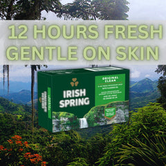 Lufa incluida con jabón Irish Spring para exfoliación suave.
