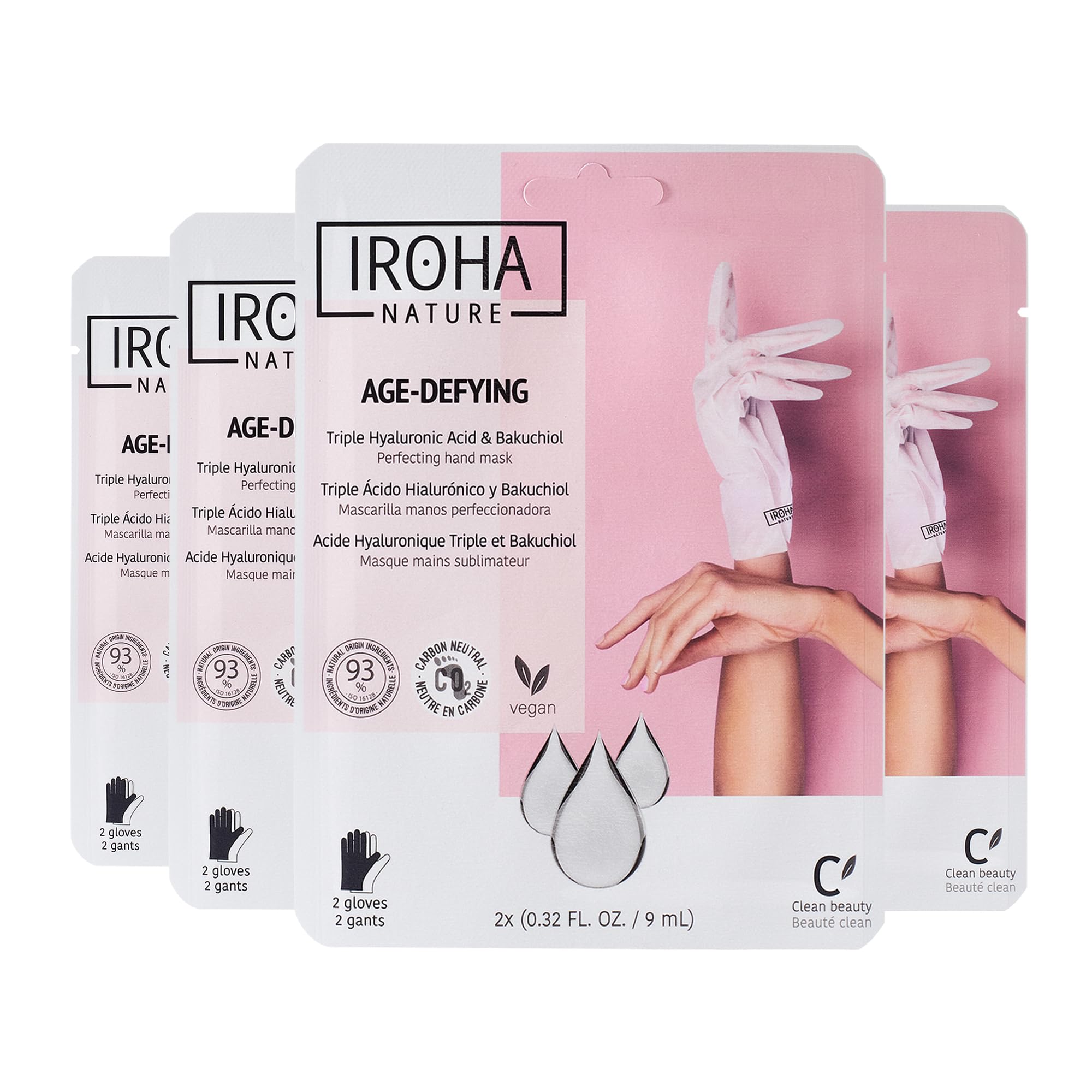 IROHA NATURE guantes anti-edad para manos, hidratación intensiva y reparación