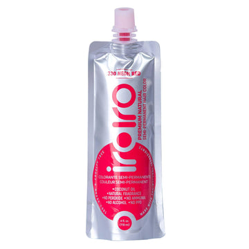 IROIRO Neón Rojo: crema colorante aplicada, cabello luce color vibrante y duradero.