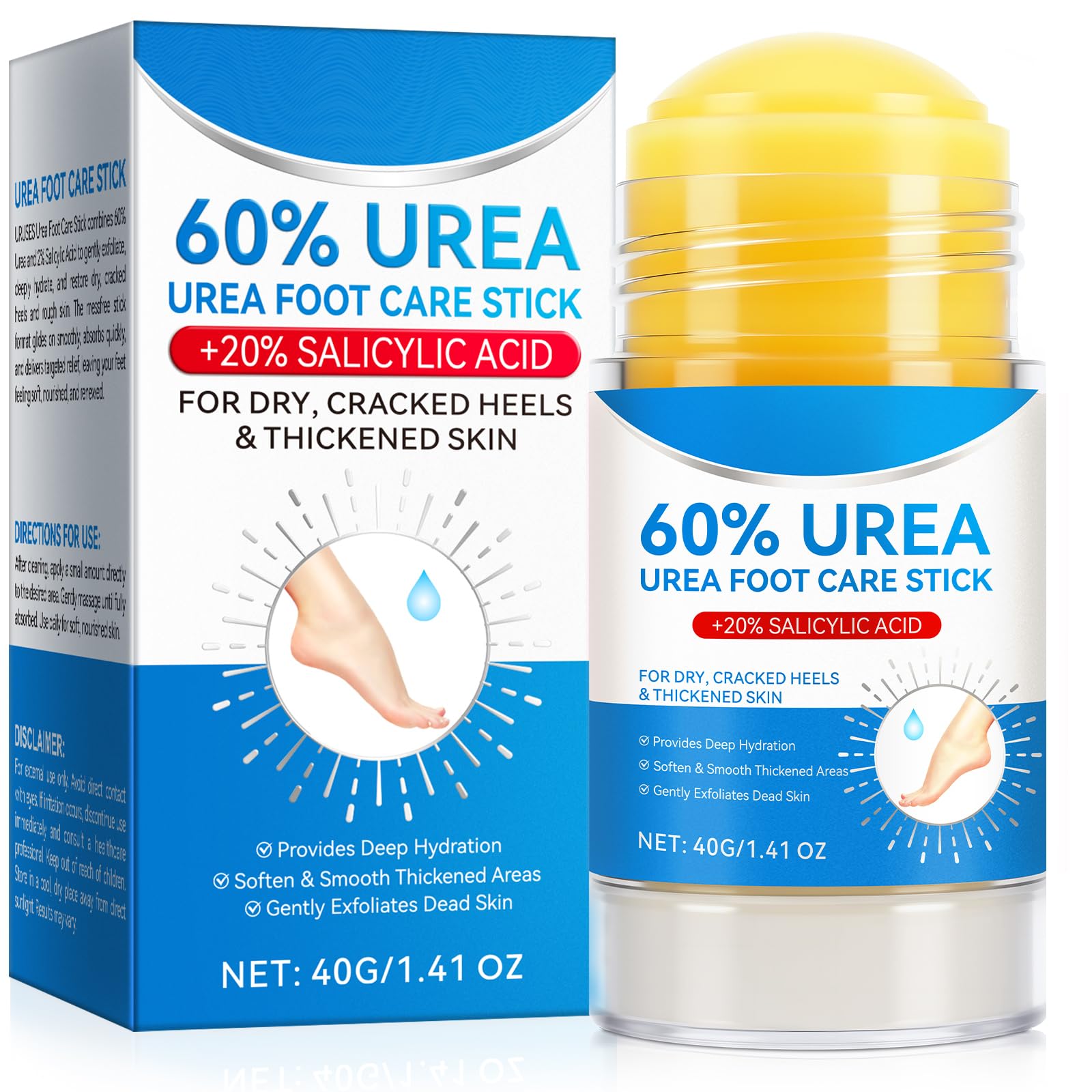 IRSRDOQU Stick Urea para Pies, hidratación localizada y suave al instante