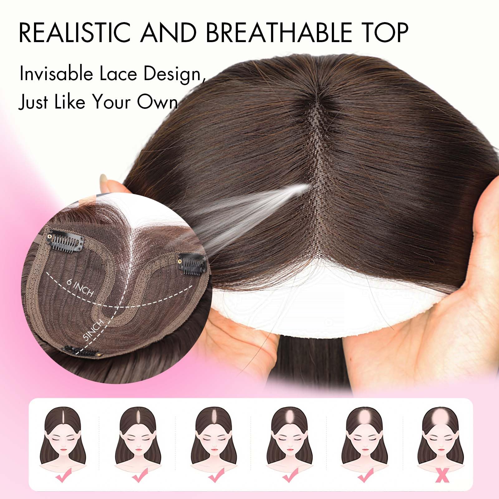 Isaic Topper se mezcla con tu cabello para un efecto invisible.