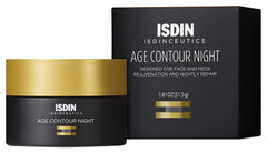 ISDIN Age Contour crema nocturna para rostro y cuello, envase en primer plano.